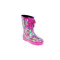 Forever Young Kid's Rubber Lace Up Heart Print Rainboots