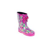 Forever Young Kid's Rubber Lace Up Heart Print Rainboots