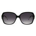 Steve Madden Women's Black and Cheetah Square Sunglasses with Gold Chain Accented Temples