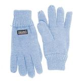 SANREMO Unisex Kids Knitted Fleece Lined Warm Winter Gloves (7-14, Years, Light Blue)
