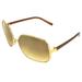 Vintage Rectangle Fashion Sunglasses Gold Brown Frame Amber Lenses for Men and Women