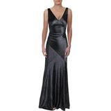 Lauren Ralph Lauren Womens Kendalyn Metallic Flowing Evening Dress