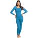 Rocky Thermal Underwear for Women Fleece Lined Thermals Women's Base Layer Long John Set (Teal - Midweight - Medium)