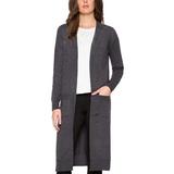 Matty M Womens Duster Open Front Knit Cardigan Sweater (Charcoal, Large)