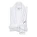 Linum Home Textiles Hotel Turkish Cotton Waffle Terry Bathrobe with Satin Piped Trim - Personalized - White