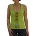 Womens Stretch beaded Sleeveless Halter Top Size: L #LT3 Lime