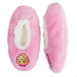 Shopkins Fuzzy Baba Cookie Girls' Pink Slipper Socks, Small/Medium (8-13)