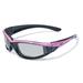 Global Vision Eyewear Hawkeye-24 Padded Riding Glasses with Dual Color Frames and Clear to Smoke Photochromic Lenses (Pink Frame)