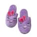 Womens Plush Purple Bunny Rabbit Slippers Scuffs House Shoes