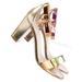 Striking28 by Bamboo, Hologram Chunky Block Heel Sandal - Women Ankle Strap Heeled Shoes