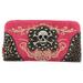 Texas West Western Embroidery Rhinestone Skull Womens Wallet In Multi Colors