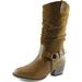 DailyShoes Women's Slouch Mid Calf Ankle Strap Buckle Style Cowboy Boots, 5.5