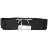 Calvin Klein Womenâ€™s 60 mm Stretch Belt (Black/Brushed Nickel, L/XL)