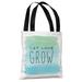 Let Love Grow - White Blue - Tote Bag Tote Bag - 18x18