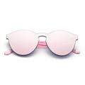 Newbee Fashion - One Piece Oversized Rimless Sunglasses Transparent Clear Candy Color Cateye Sunglasses