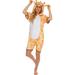 Silver Lilly Giraffe Short Sleeve Animal Pajamas - Plush Adult One Piece Summer Cosplay Costume (X-Large)