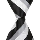 Matching Tie Guy 4552 X2 - 13.75 in. Zipper Necktie - Black, White, & Grey Stripes, 4T-7