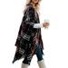 Dteck Oversized Plaid Blanket Scarf Cape - Women Knitted Tassel Open Front Large Shawl or Wrap, Red/Black