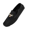 Amali Mens Casual Slip On Driving Moccasins Tuxedo Loafers with Tassel Black Size 8
