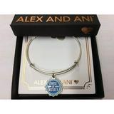 Alex and Ani Women's Pause and Reflect Charm Bangle Bracelet, Rafaelian Silver