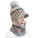 Womens Winter Pom Pom Beanie Knitted Warm Crochet Wool Ski Hats Scarf Caps
