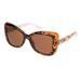 Womens 90s Paisley Arm Butterfly Thick Plastic Designer Sunglasses Tortoise Solid Brown