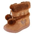 Kali Footwear Girl's Zello Boots for Toddler Girls Glitter Boots Pom Pom Camel 4 Toddler