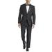 Carlo Lusso Men's C67901 Slim fit Single Breasted 2 Button Front Notch Lapel Tuxedo Suit Set - Black - 46L