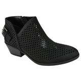 Soda Women Small Short Heel Ankle Boots Side Zipper Buckled Booties Cutout RIDING-S Black 7