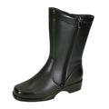 PEERAGE Athena Women Wide Width Wide Calf Casual Leather Boot BLACK 12