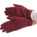Sakkas Rayanne Soft Classic Knit Faux Leather Wrist Band Touch Screen Warm Gloves - Burgundy - S/M