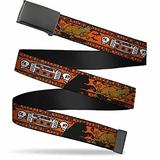 Buckle Down 4075 Accessorie s Web Belt SCOOBY DOO Running Chase Orange Black White 1 25 Wide Fits up to 42 Pant Size