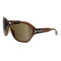 Tom Ford TF427 48J Julianne - Shiny Dark Brown/Brown by Tom Ford for Women - 62-11-115 mm Sunglasses