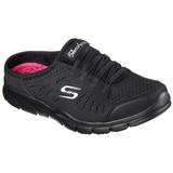 Skechers Sport Women's No Limits Slip-On Mule Sneaker, Black/Black, 7 W US