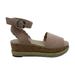 Marc Fisher Womens Faitful Suede Peep Toe Casual Ankle Strap Sandals
