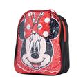 Disney Mickey & Minnie Mouse Backpack 12" Reversible Sequins Black Red