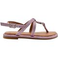 Rampage Girls Big Kid Lurex Thong Strappy Slide Sandal with Studs - Fashion Summer Flat Shoes Rose Gold-11