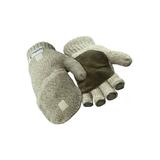 RefrigiWear Thinsulate Insulated Ragg Wool Convertible Mitten Fingerless Gloves with Suede Palm