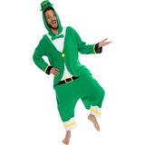 Leprechaun Unisex Adult Pajamas - Plush One Piece Cosplay Holiday Costume by Silver Lilly (Green, S)