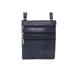 Soft Navy Genuine Leather Cross-Body Bag Multi-Pocket Organizer Smart phone Cover