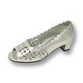 FLORAL Irene Women's Wide Width Open Toe Perforated Outer Design Slip On Shoes SILVER 9