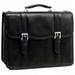 McKlein FLOURNOY, Double Compartment Laptop Briefcase, Top Grain Cowhide Leather, Black (85955)