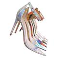 Exception28 by Anne Michelle, Lucite Clear High Heel Sandal - Pointed Open Toe Ankle Strap Shoe