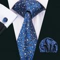 Mens Gift Set with NeckTie, Square, Cufflinks and Clip in Gift Box