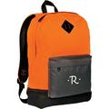 Monogrammed Neon Orange Retro Backpack with Embroidered Initial