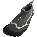Norty Men's Aqua Sock Water Shoes Waterproof Slip-Ons for Pool, Beach, Sports 38861-10D(M)US grey/silver