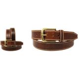 Men's Belt, 100% Leather Casual Belt, Looks Great with Jeans, Khakis, Dress - With Classic Single Prong Buckle Brown 12CA011