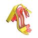 Lily1 by Glaze, 60s Retro Neon Block Heel Sandal - Women's Open Toe Evening Dance Shoes