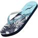 Norty Womens Flip Flops Casual Beach, Pool, Everyday Sandal Shoe 41396-8B(M)US Blue Palm Trees