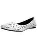 Black & White Music Note Flat - US: Womens 6 / White / Synthetic